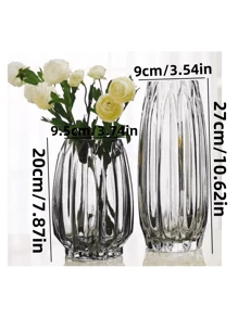 Nordic Minimalist Clear Glass Vase - Transparent Decorative Fresh Flower Watering Vase - Elegant Living Room Home Decor Gifts Birthday Graduation