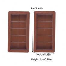 1/2/3pcs Thick Chocolate Bar Silicone Mould, Heat Resistant Non-Stick Chocolate, Candy, Mousse, Cake Decoration Baking Mould, DIY Handmade Soap, Candle, Epoxy Resin Crafts