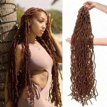 36 Inch New Faux Locs Crochet Braids Hair Super Long Goddess Locs Crochet Hair Curly Wavy Soft Locs Braiding Hair For Women