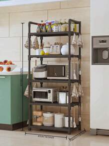 1pc 1-5 Tier Kitchen Storage Rack Freestanding Multi-Layer Organizer Shelf, Home Use Microwave Oven Pot Holder Rack, Balcony Kitchen Items Kitchen Accessories Kitchen Tools - Multicolor - View 16