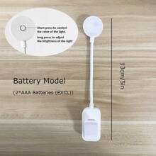 1pc White Clip-On Mini Table Lamp, Eye-Care, Rechargeable, 3 Color Temperatures, Stepless Dimming, Suitable For Bed Reading - Mini Lightweight Clip-On Reading Light