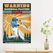 Framed Vintage Baseball Signs-Warning Baseball Players Only Sign