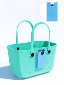 1PC EVA Waterproof Rubber Beach Bag Accessories,Detachable Beach Bag Mobile Phone Holder,Phone Storage Box,Mini Beach Bag Silicone Accessories, Detachable Phone Holder Travel Accessories,Silicone Accessories,Perfect For Summer Beach Travel Vacation - Multicolor - View 2