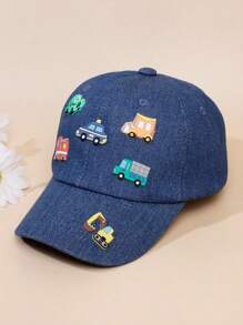 1 pieza Gorra de béisbol retro para niños, adecuada para niños y niñas, diseño con estampado de coche, ideal para actividades al aire libre, apta para edades de 2 a 6 años, primavera/verano - 1PC - Ver 8