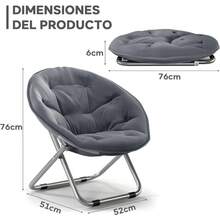 Sillas Plegables de Sala,Silla Platillo Grande, 76 CM * 52 CM, Sillon Individual Plegable,Adecuada para Uso Exterior e Interior, Jardín, Camping