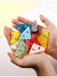 5pcs 10pcs Corner Clip Student Test Paper Storage Triangle Clip Folder Stationery Book Anti Roll Tool Office Long Tail Clip