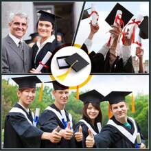 3/6pcs Graduation Gift Box - Black And Gold Tassel Hat Gift Box