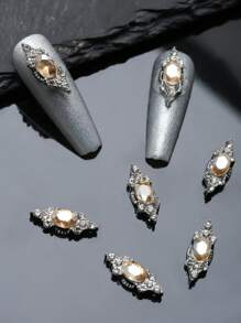Gold Silver Shiny Rhinestone Nail Charms 10pcs 3D Alloy Nail Supplies DIY Nail Gems Nail Art Decorations Gift For Girls Accessories Adorn Nails Shoes Clothes Bags Crafts