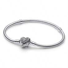 Best-Selling 925 Sterling Silver Heart-Shaped Angel Wing & Snake Bone Bracelet! Suitable For Original DIY Bracelets, Women's Birthday, Wedding, Fashion Jewelry Gift - Silver - View 4