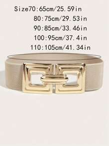 2pcs/Set Square Buckle Elastic Waist Belt For All Seasons; Matches With Coats Or Long Skirts Halloween Summer, School Fall, Autumn, Halloween