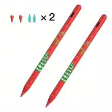 Red Capacitive Stylus Pen, Fast Charging High Sensitivity Capacitive Touch Pen With Deer Snowflake Print, Precise Touch, Smooth Writing, Includes 4 Extra Replacement Nibs, Compatible With IPad 2018-2024 Series - Magnetic Attachment, Tilt Sensitivity And Palm Rejection