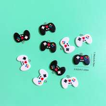10pcs Classic Gamepad Shaped DIY Jewelry Accessories, Suitable For Making Pendants, Earrings, Necklaces, Bracelets, Keychains, Bag Charms, Resin Craft Supplies
