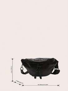 Bolsa de Peito Feminina de Cor Sólida em PU, Bolsa de Peito Esportiva Versátil Minimalista com Letras em Relevo na Moda