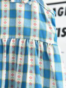 Young Girls Casual Plaid Sleeveless Dress Suitable For Summer