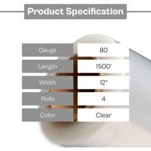 PSBM Stretch Wrap, 4 Pack, 18 Inch X 1000 Feet, 120 Gauge, Clear Plastic Cling, Cast Hand Stretch Film Rolls For Packaging Moving Packing Pallets - 12 inch x 1500 feet - Xem 4