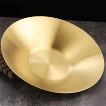 1 Pc Home & Restaurant Elegant Gold-Color Pasta Bowl, Minimalist Design - Gold Pasta Bowl - View 5
