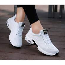 Zapatillas deportivas de aire y malla transpirable con colchón - Blanco - Ver 6