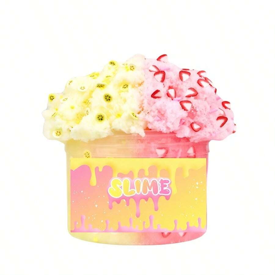 Big Slime Kit With Yellow Cake And Pink Charms, Scented DIY Slime Supplies For Girls And Boys, Stress Relief Toy For Kids Education, Party Favor, Gift And Birthday - 粉色 - 查看 1