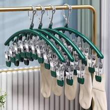 1pc Stainless Steel Sock Clip, 10-Clip Windproof Damage-Free Drying Rack For Underwear Clothes And Socks, Multi-Functional Drying Rack - Multicolor - View 10