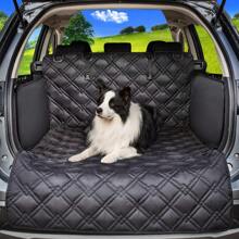 Dog Seat Covers, Double Stitched & Extra Padded, Water Repellant, Anti Shock, Non-Slip, Car Cover Trunk Mat, Dog Accessories, Pet Car Seat Protector For Fur & Mud - Black - View 1
