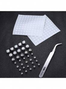20Pcs Fake Belly Piercing Cubic Zirconia Belly Button Rings Ear Lip Eyebrow Nose Studs Fake Piercing Jewelry