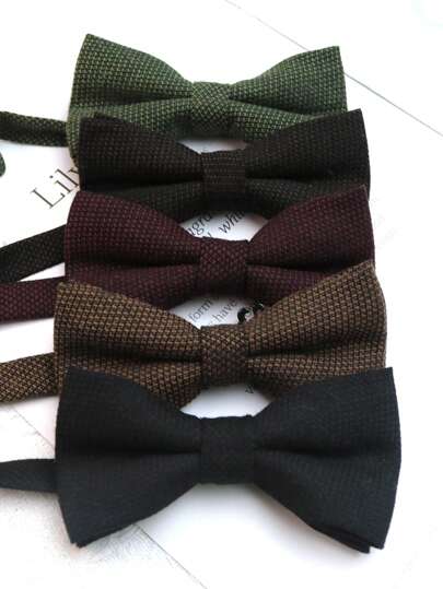 1pc Brushed Bow Tie, Suitable For Weddings, Casual, Business, Party Men Necktie