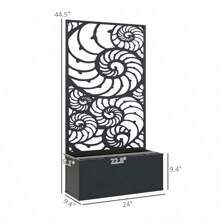 Garden Bed Galvanized Planter Garden Bed With Privacy Pan Metal Construction With Powder Coating Black