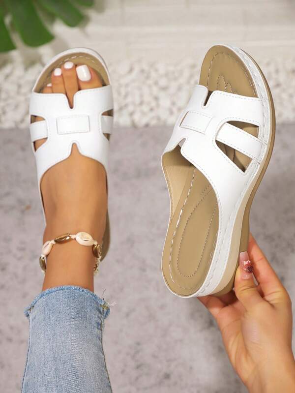 Damen Plateau Keil Sandalen in Große Größen, bequem, Neue Sommer Lässig Pantoffeln