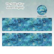 1 Roll Starry Sky Washi Tape, Dreamland Series Decoration Sticker For Scrapbooking/Notebook/Planner/Journal/Cup/Calendar, Creative DIY Collage & Decor Material Back To School
