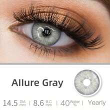 1 Pair Of Eye Makeup Cosmetic Colored Contact Lenses For Annual Use 14.5mm Suitable For Daily Dating And Festival Events Use To Enlarge Eyes Halloween Costume Cosplay - Grey - View 2