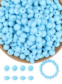 100Pcs Silicone Round Beads 12mm Mix Color Silicone Beads Charm Colorful Loose Spacer Jewelry Beads DIY Craft Beads For Making Necklace Bracelet Lanyard Keychain Accessories