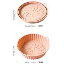 1pc Air Fryer Silicone Baking Mat, Non-Stick Reusable Round Baking Tray For Home, Easy To Clean