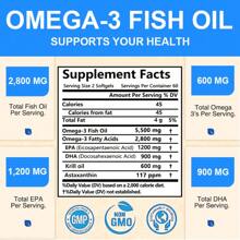 Fish Oil Softgels - Omega 3 Supplement 5500 Mg Per Serving - 1200 Mg EPA 900 Mg DHA Krill Oil 600 Mg - 120 Softgels - 1 chai - Xem 2