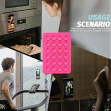 1 chiếc Giá đỡ điện thoại hình vuông bằng silicon đa chức năng có 24 lỗ, độ bám dính cao, phù hợp với nhiều tình huống khác nhau, ngăn điện thoại rơi - Nhiều màu - Xem 8