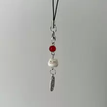 New Chinese Style Lucky Cute Ceramic Lucky Cat Metal Ornament For Mobile Phone Chain Pendant Gifts For Mother, Family, Friends, Birthday, Holiday Phone Charm