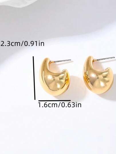 1 Paar elegante, schicke goldfarbene Ohrringe in Tropfenform, geeignet für den täglichen Gebrauch von Frauen, Dates, Partys