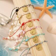 1pc Handmade Boho-Style Jesus Copper Tag EPE Foam Rope Bracelet, Ascension Day Gift, Perfect Jewelry For Men & Women