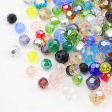 60/90/150/300/600 pièces Perles rondes en cristal de verre mixte AB pour la création de bijoux, l'artisanat manuel, la conception de bracelets, de colliers, fournitures d'artisanat