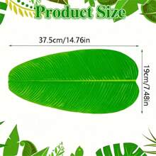 Set de 5 hojas de plátano falsas, plantas tropicales verdes sintéticas para acampar en Hawái, fiestas en la playa, reuniones en el hogar, bodas y decoración de mesa de cocina, siempre verdes