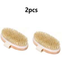 4 pezzi/3 pezzi/2 pezzi/1 pezzo Spazzola per doccia in legno antiscivolo con setole naturali - Spazzola da doccia ovale morbida, adatta per la spazzolatura a secco del corpo, la spazzolatura bagnata, la schiena, per una pulizia profonda ed esfoliazione, migliora la circolazione sanguigna, previene i peli incarniti, riduce l'acne e la cellulite - Senza profumo, senza batterie richieste