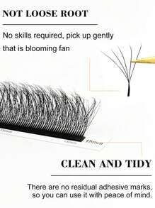 Winky Beauty W Shape Eyelashes Extension D Curl Individual Handwoven Auto Flowering Premium Premade Volume Fans Faux Mink Fluffy Lash Soft Light Natural Supplies 0.07mm Automatic Bloom Matte Black Cluster Lashes Wholesale For Lash Artist Beauty Salon 12 Rows 8-15mm