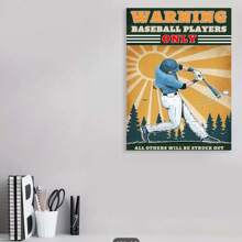 Framed Vintage Baseball Signs-Warning Baseball Players Only Sign