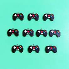 10pcs Classic Gamepad Shaped DIY Jewelry Accessories, Suitable For Making Pendants, Earrings, Necklaces, Bracelets, Keychains, Bag Charms, Resin Craft Supplies
