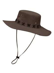 1 Pc Men's Summer Outdoor Fishing Sun Hat, UV Protection Breathable Wide Brim Bucket Hat For Fishing, Hiking