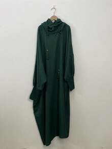 Fashionable Oversized Batwing Sleeve Hooded Dress,Modest