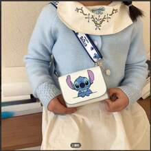 Disney Bolso de hombro de Stitch de Disney 2025, bolso cruzado cuadrado de moda de dibujos animados lindo, versátil para viajes, regalo de vacaciones/cumpleaños