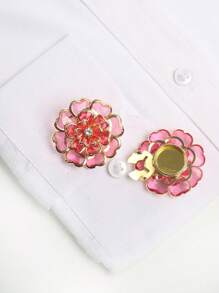 2 قطعة/مجموعة أغطية زر مريحة بشكل زهرة مكونة من 3 طبقات من الكاميليا أغطية أزرار الأكمام لأزرار القمصان، مشبك ملابس، إكسسوارات، هدية