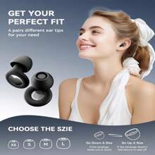 airskyce 2副3.35英寸黑色降噪耳塞，柔软可重复使用硅胶材质，降噪等级30dB，配有便携收纳盒，适合对噪音敏感的人群，可用于音乐会、旅行、专注工作等场合。母亲节鲜花、送给妈妈的个性化礼物、母亲节礼物、母亲节手工制品、母亲节礼物、送给妈妈的手工贺卡、50美元以下母亲节最佳礼物