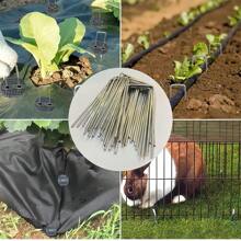 50 de bucăți cuie de fier în formă de U, cuie pentru gazon, cuie de fixare pentru iarba de gazon, știfturi în formă de U de fixare a barierei