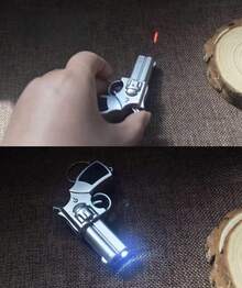 Pistola de juguete mini tres en uno multifuncional con láser rojo, llavero y linterna. - luz blanca - Ver 2